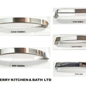 Stainless steel cabinet handles from Jerry Kitchen & Bath Ltd.