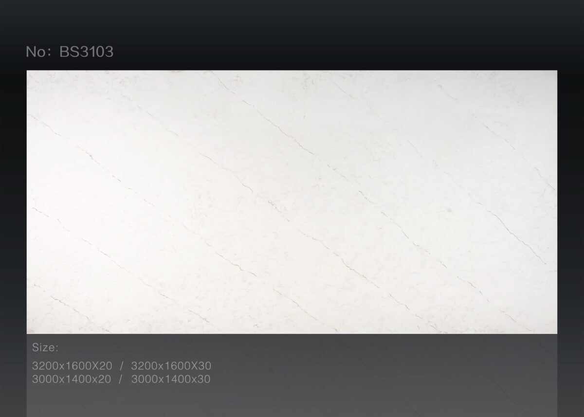 White marble countertop with subtle veining, product code 3103.