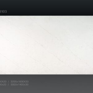 White marble countertop with subtle veining, product code 3103.