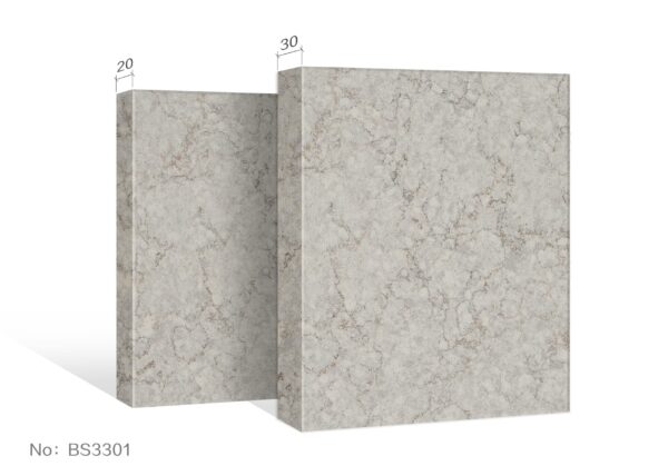 3301-2.jpg Two stone slabs with marbled texture, labeled BS3301.