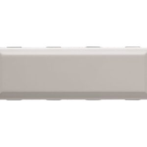 Rectangular beige ceramic tile with beveled edges.