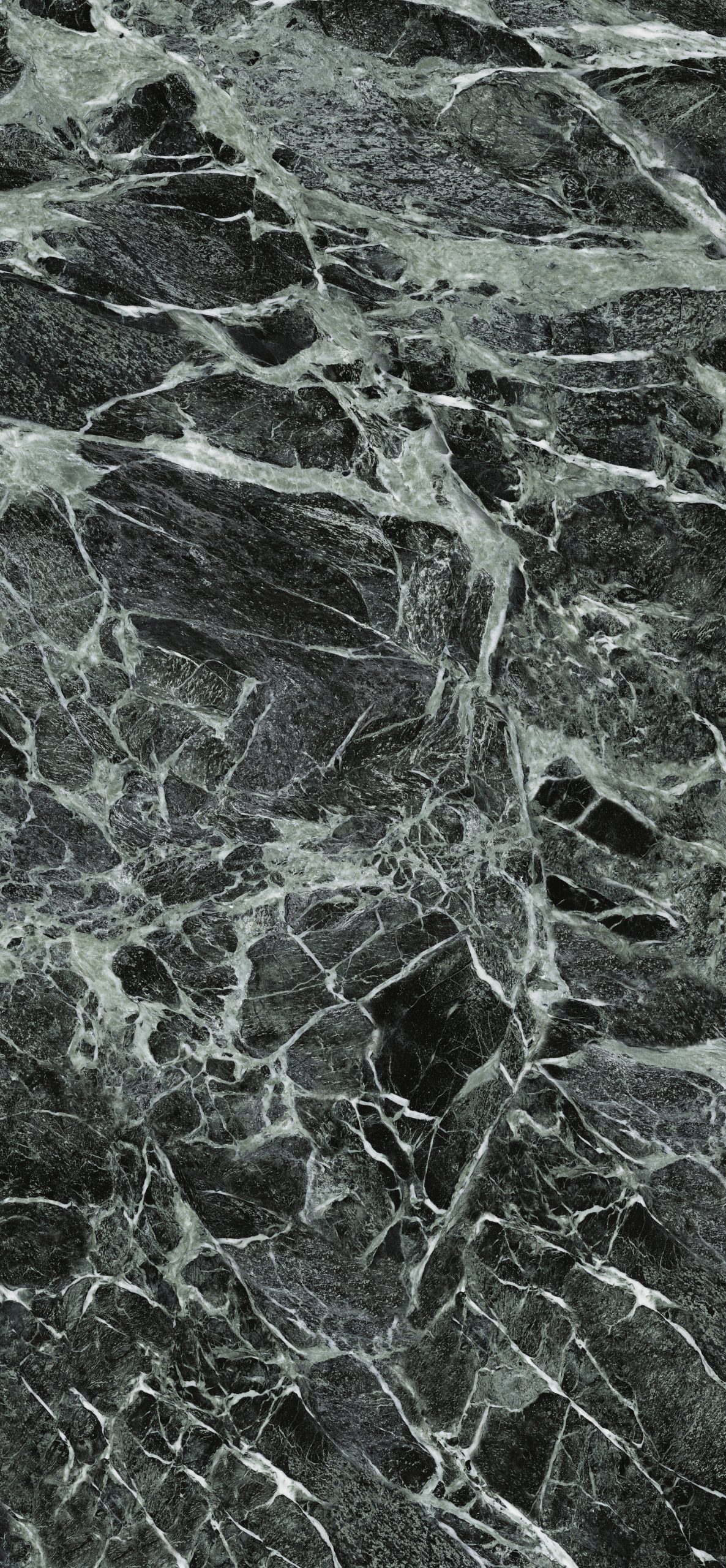 Emerald green sintered stone with intricate veining pattern.