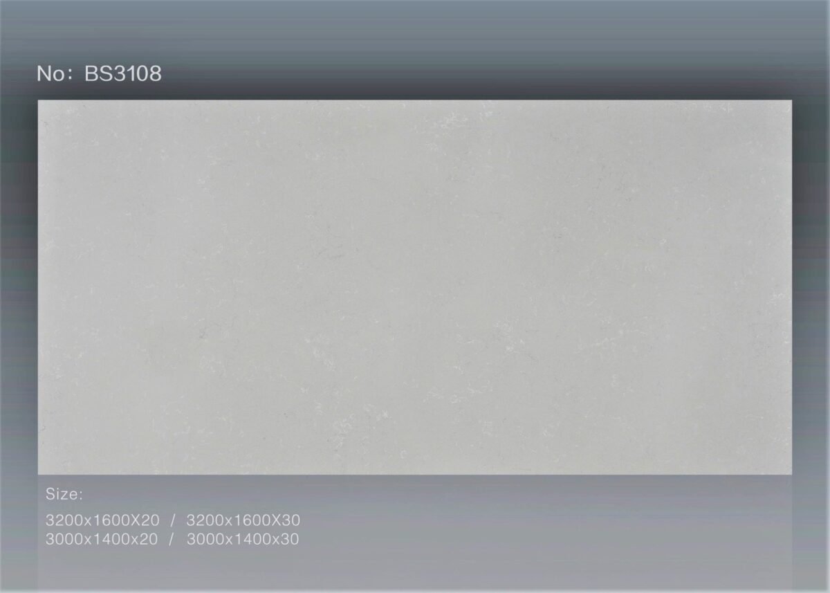 Engineered stone slab, Galassia Grigio, with dimensions and product number.