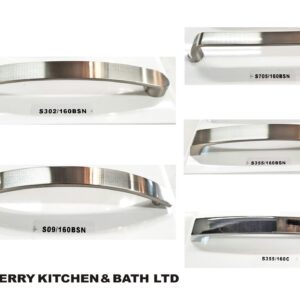 Stainless steel cabinet handles from Jerry Kitchen & Bath Ltd.