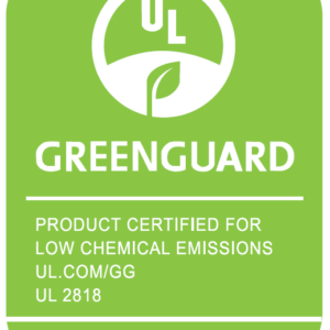Greenguard certification logo for low chemical emissions.