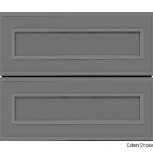 Grey vanity cabinet with two drawers, Eden Shaker style.