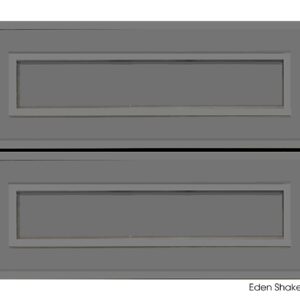 Grey vanity cabinet with two drawers, Eden Shake design.