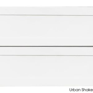 White Urban Shaker vanity with two drawers, 900mm width.