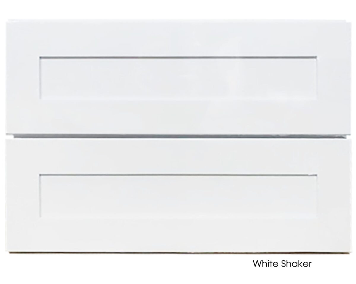 White shaker-style vanity with two drawers, 900mm width.