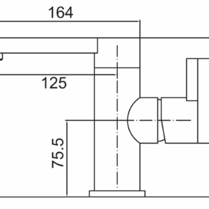 Technical drawing of a kitchen sink plumbing system.