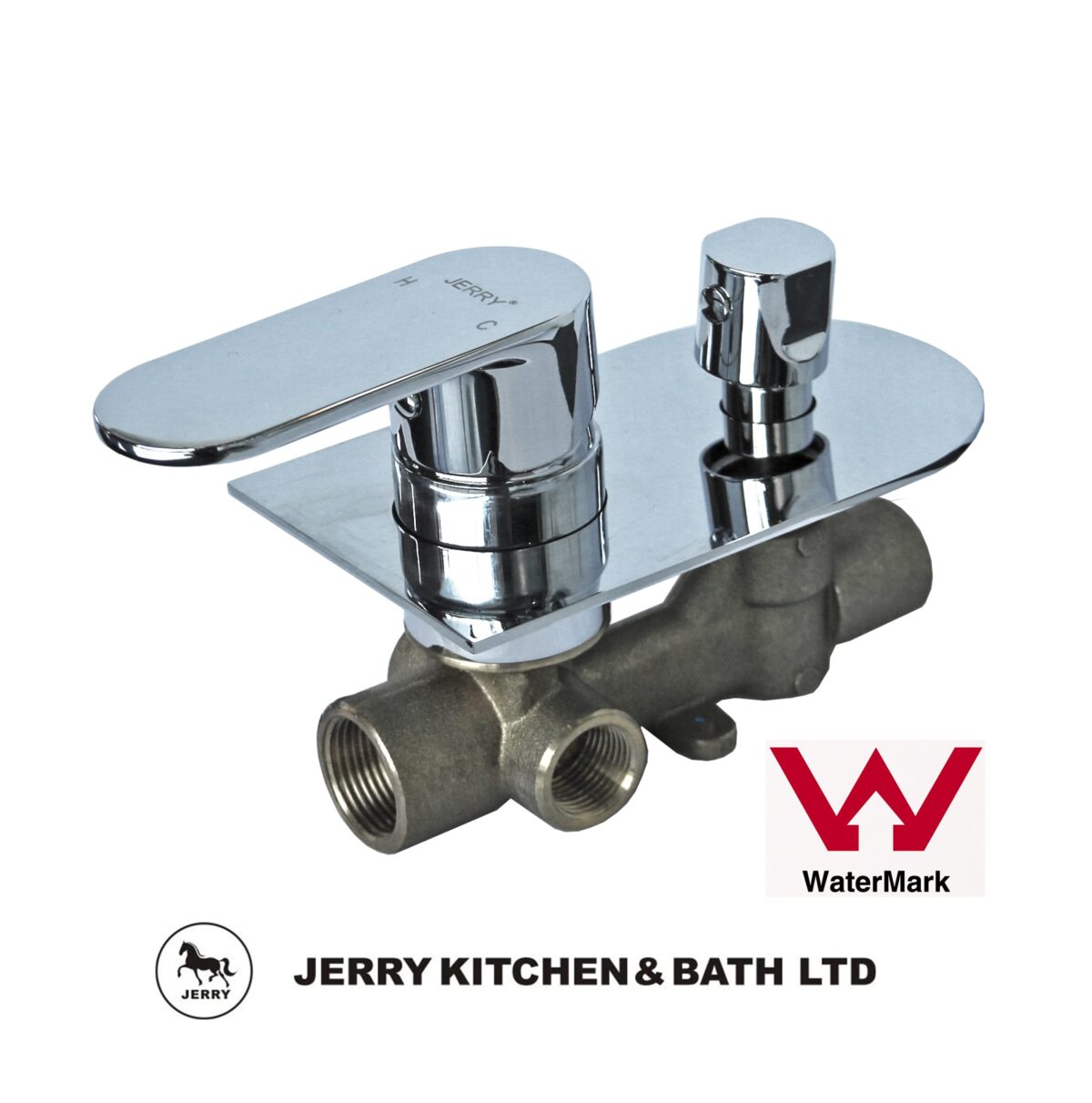 Jerry Kitchen & Bath faucet with WaterMark certification logo.