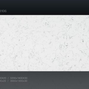 White marble countertop with subtle gray veining, model BS3106.