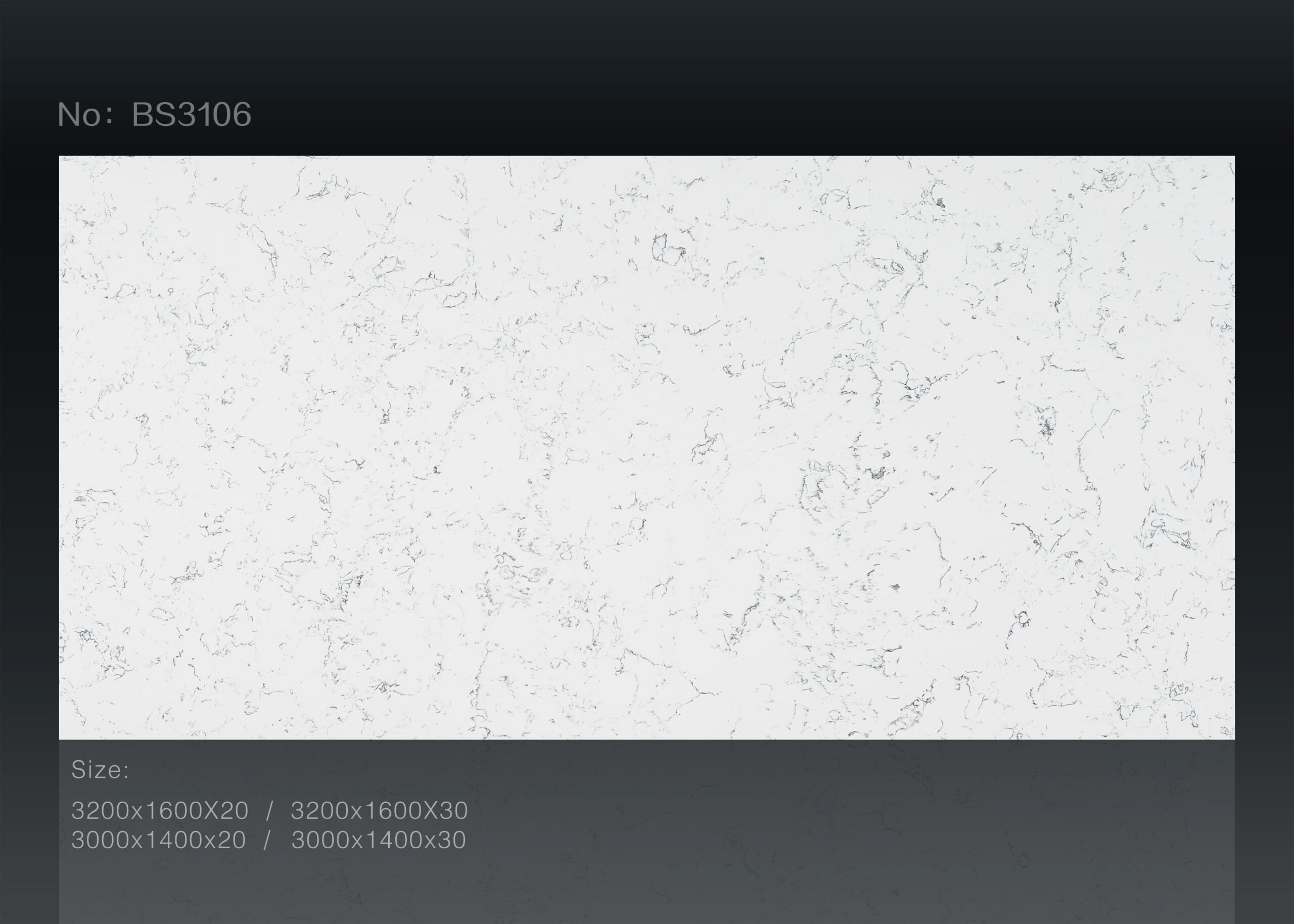 White marble countertop with subtle gray veining, model BS3106.