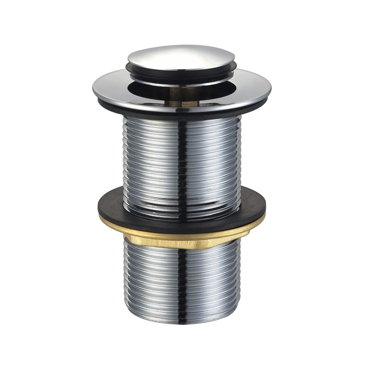 A37 Chrome pop-up drain assembly for bathroom sink.