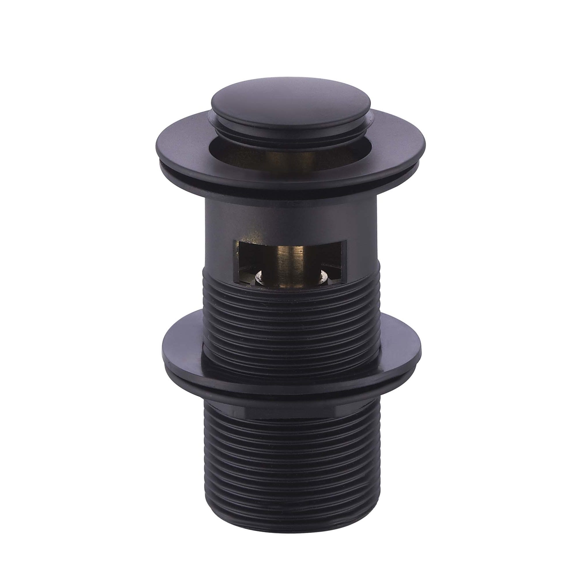 Black matte basin waste with overflow for bathroom sinks.