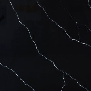 Engineered Stone H2806 Nero Marquina with white veining.