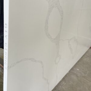 White marble slab with subtle gray veining, labeled H2813 A19.