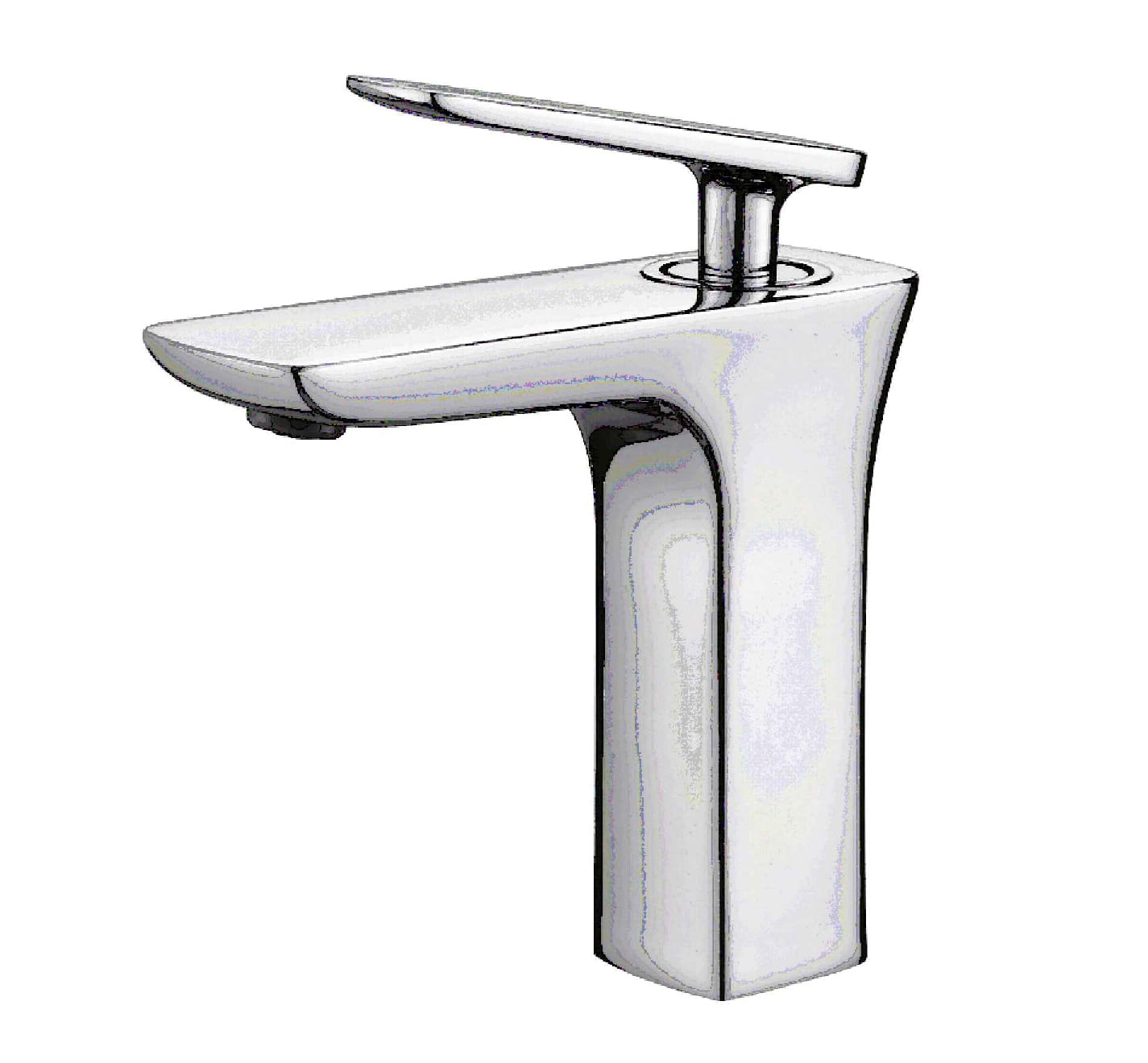 Modern chrome kitchen faucet with sleek design.