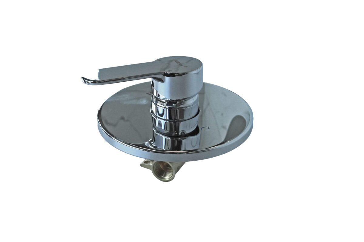 JT4101A-C Chrome kitchen mixer valve with single lever and circular base plate