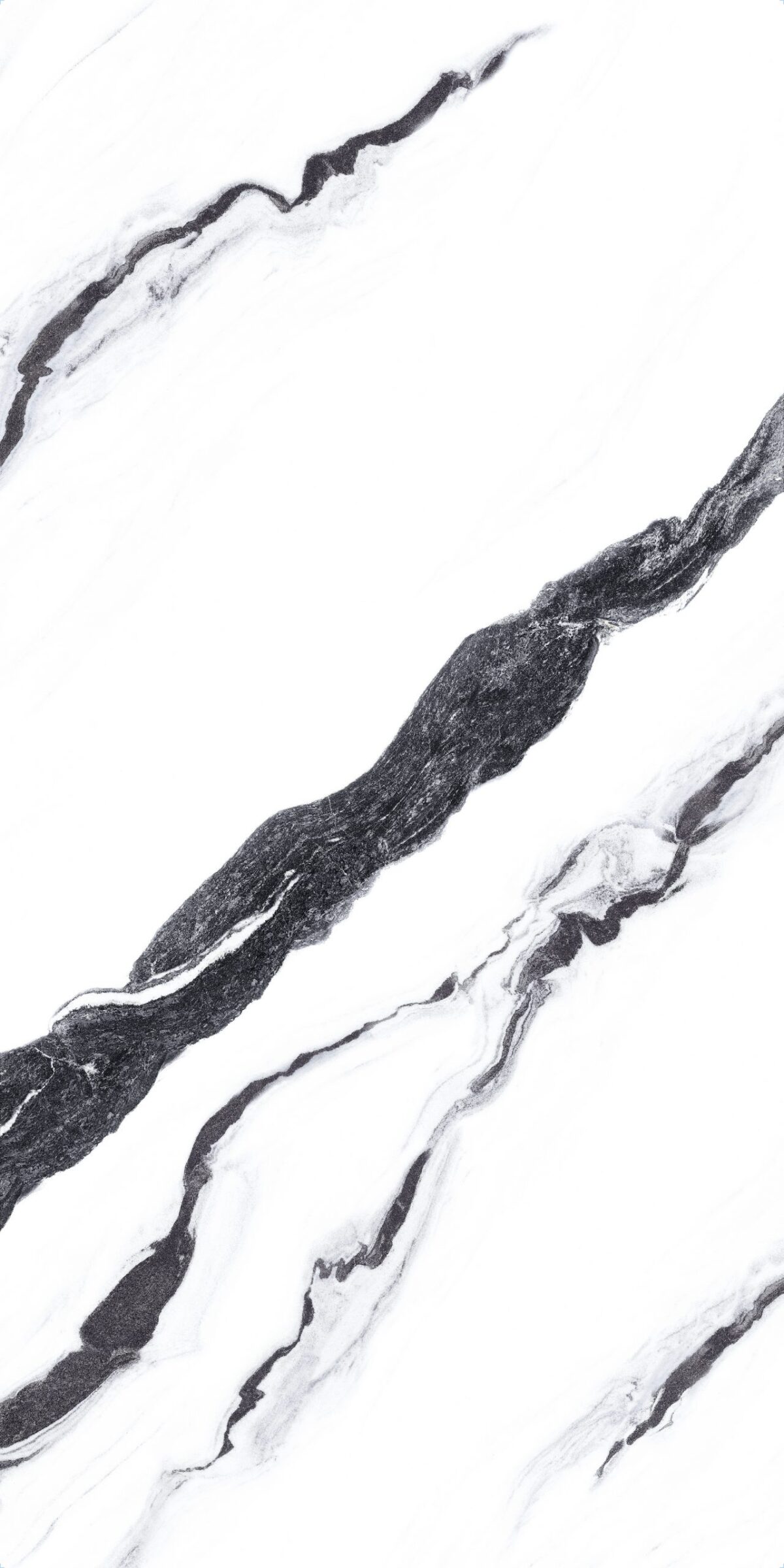 White marble surface with black veining, Panda White design.