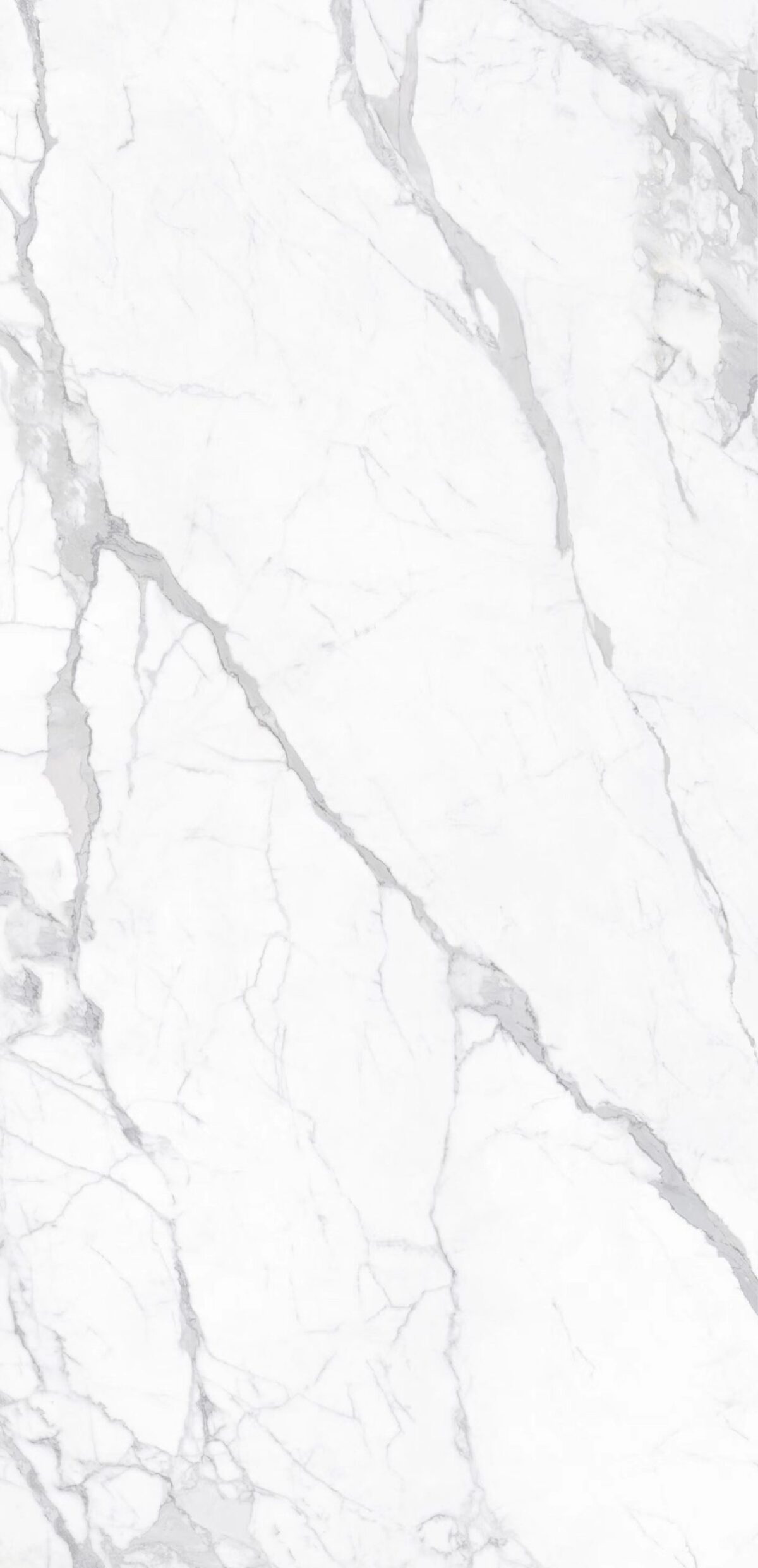 Sintered stone Statuario slab with white and gray veining.