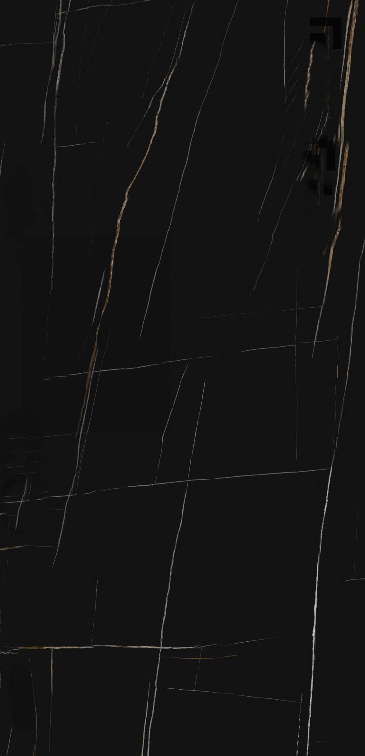 Sintered Stone Sahara Nero with dark surface and light veining.