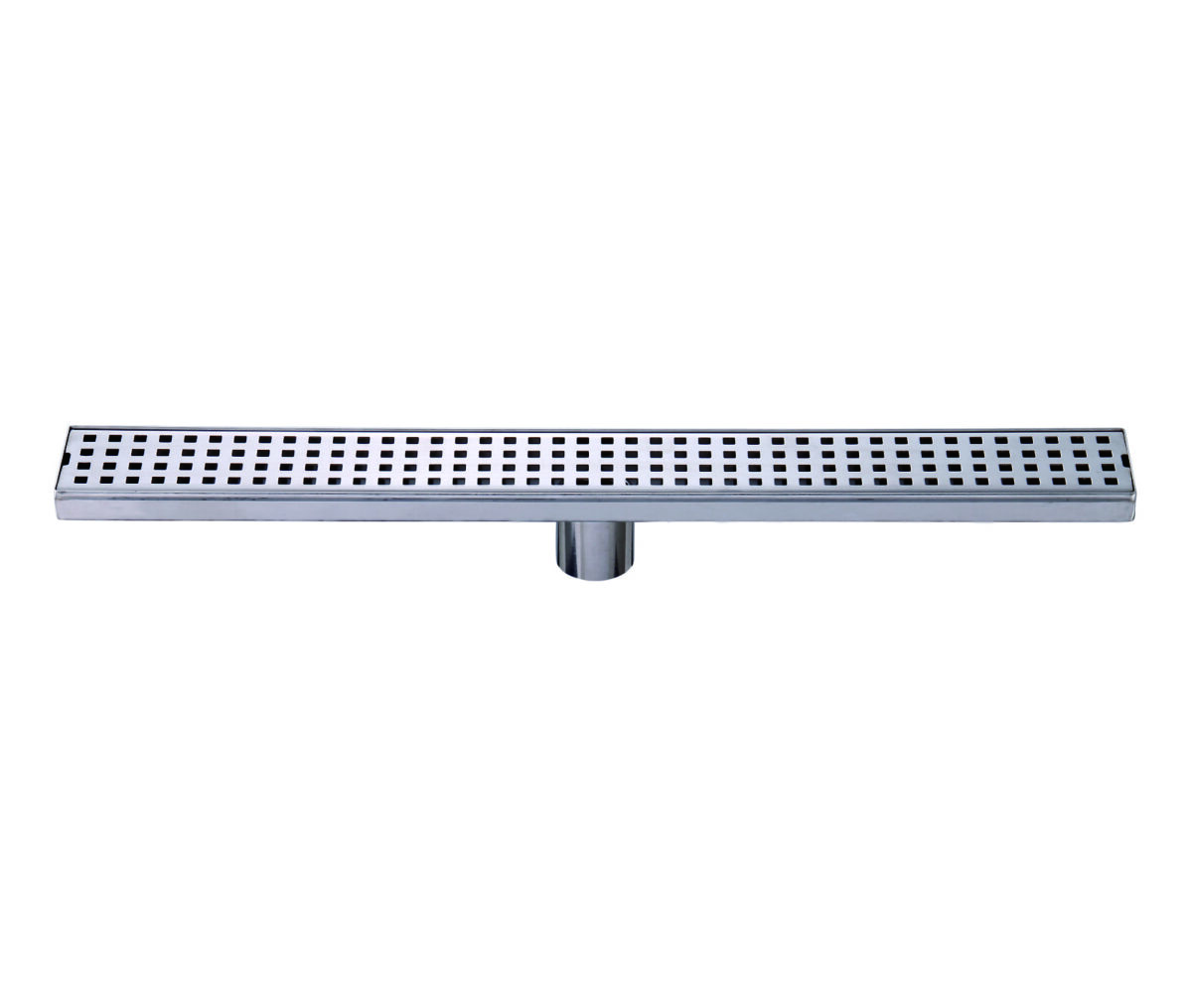 ZL308A(0.8mm) Stainless steel linear shower drain with square holes.